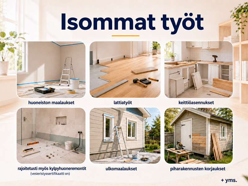 isommat työt lohjan raksi